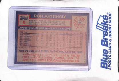 1984 Topps - Don Mattingly - #8 - baseball - Yankees