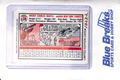 1992 R & N Sports Nostalgia - Topps - Mickey Mantle - ceramic - limited /10232 - #159 - baseball - Yankees