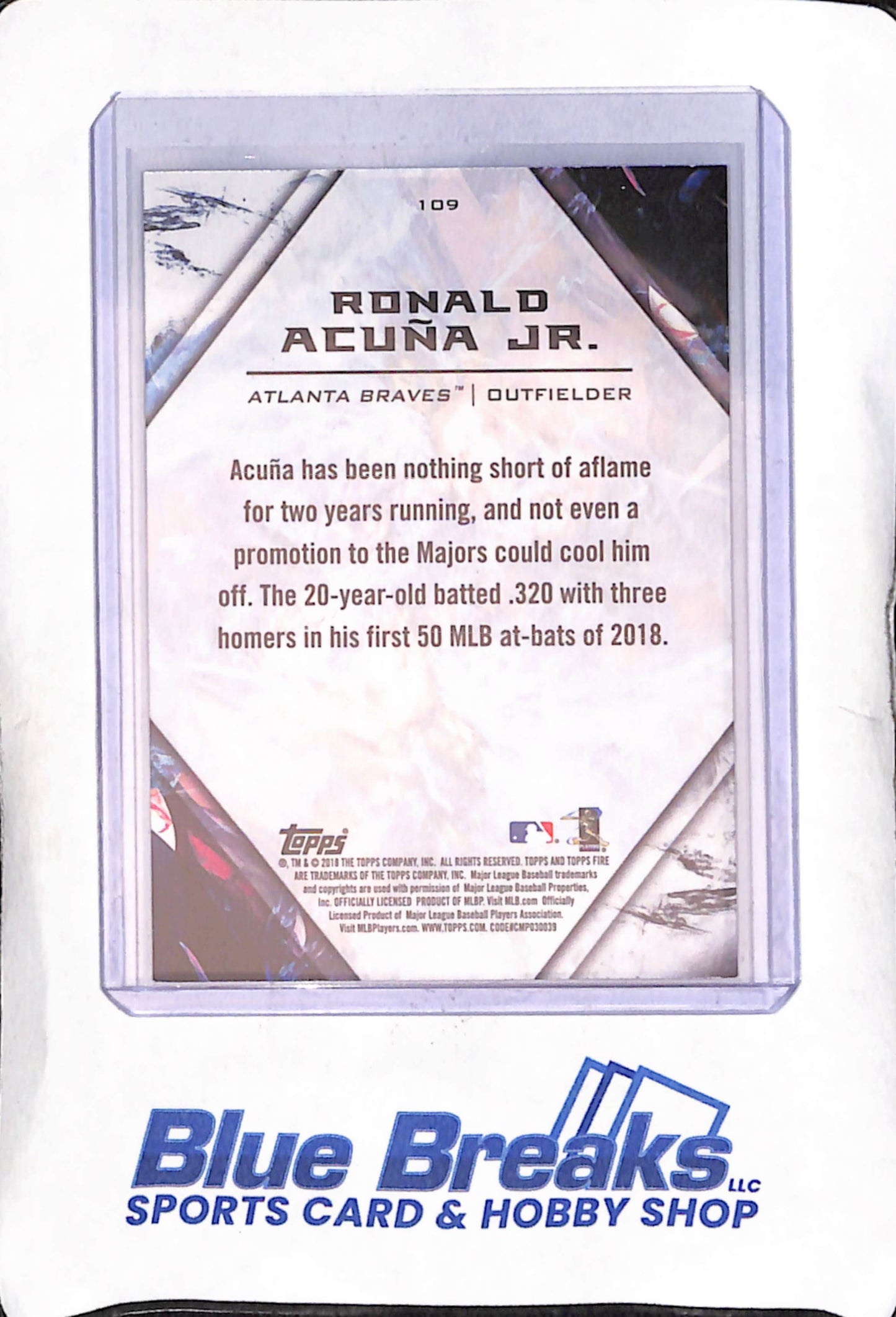 2018 Topps Fire - Ronald Acuna Jr - RC - #109 - baseball - Braves