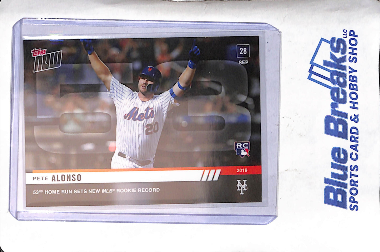 2019 Topps Now - 53rd Home Run - Rookie Record - Pete Alonso - RC - #913  - baseball - Mets