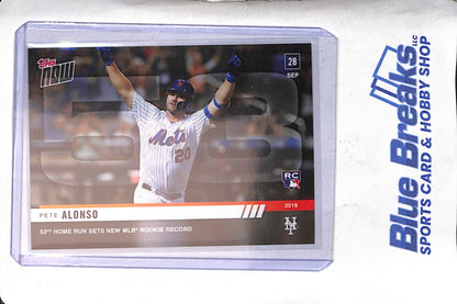 2019 Topps Now - 53rd Home Run - Rookie Record - Pete Alonso - RC - #913  - baseball - Mets