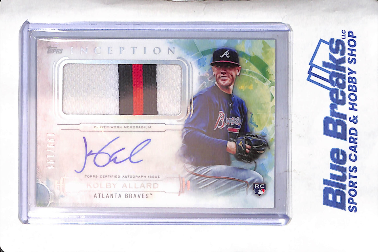 2019 Topps - Inception - Kobly Allard - relic -auto - 199/199 - #IAP-KA - baseball - Braves