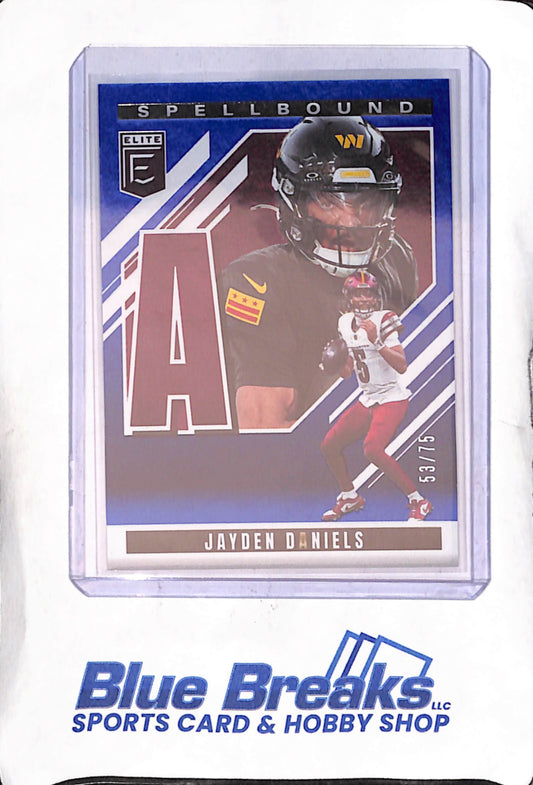 2025 Panini - Donruss Elite - Spellboud - blue - "A" - Jayden Daniels - 35/75 - #9 - football - Commanders