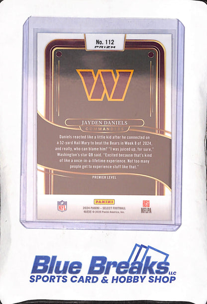 2024 Panini - Select - Silver - Prizm - Jayden Daniels - RC - #112 - football - Commanders