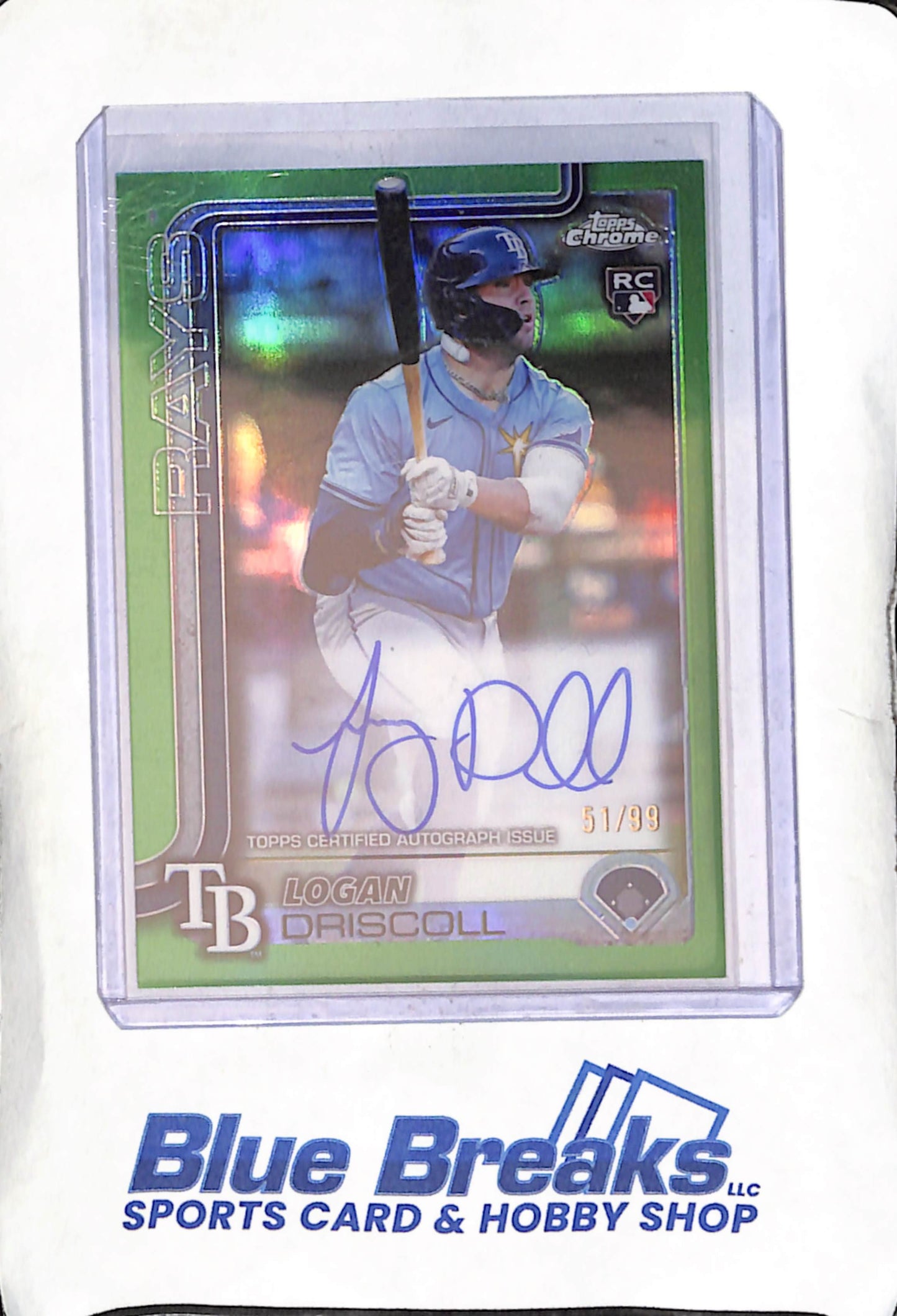 2025 Topps Chrome - green - Logan Driscoll - auto - 51/99 - RC - #RA-LDR - baseball - Rays