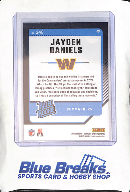2024 Panini - Donruss Optic - Rated Rookie - Jayden Daniels - #248 - football - Commanders