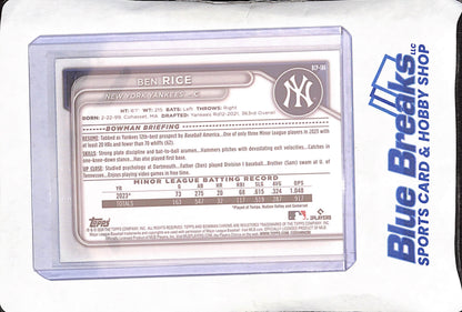 2024 Bowman Chrome - Ben Rice - 1st Bowman Mojo - New York Yankees - Baseball - #BCP-186