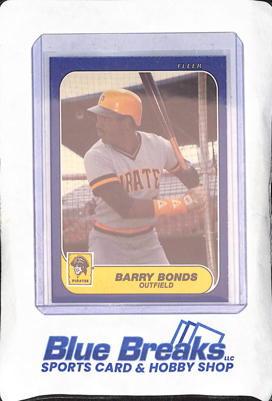 1986 Fleer Update - Barry Bonds - RC - Pittsburgh Pirates - Baseball - #U-14