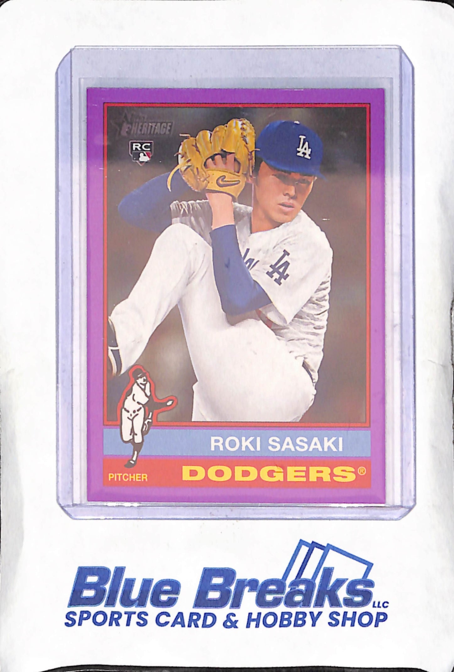 2025 Topps Heritage - Roki Sasaki - Purple RC - Los Angeles Dodgers - Baseball - #224