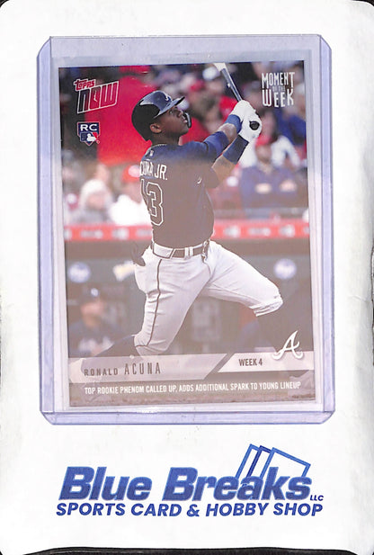 2018 Topps Now - Ronald Acuna Jr - RC - Moment of the Week 4- Atlanta Braves - Baseball - #MOW-4