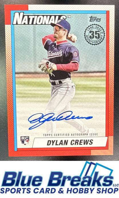 2025 Topps Dylan Crews #90A-DCR 1990 Baseball Auto Series 1 RC Washington Nationals