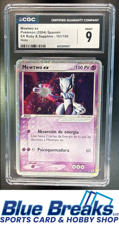 2003 Pokemon EX Ruby & Sapphire Mewtwo ex #101/109 Holo SP CGC 9
