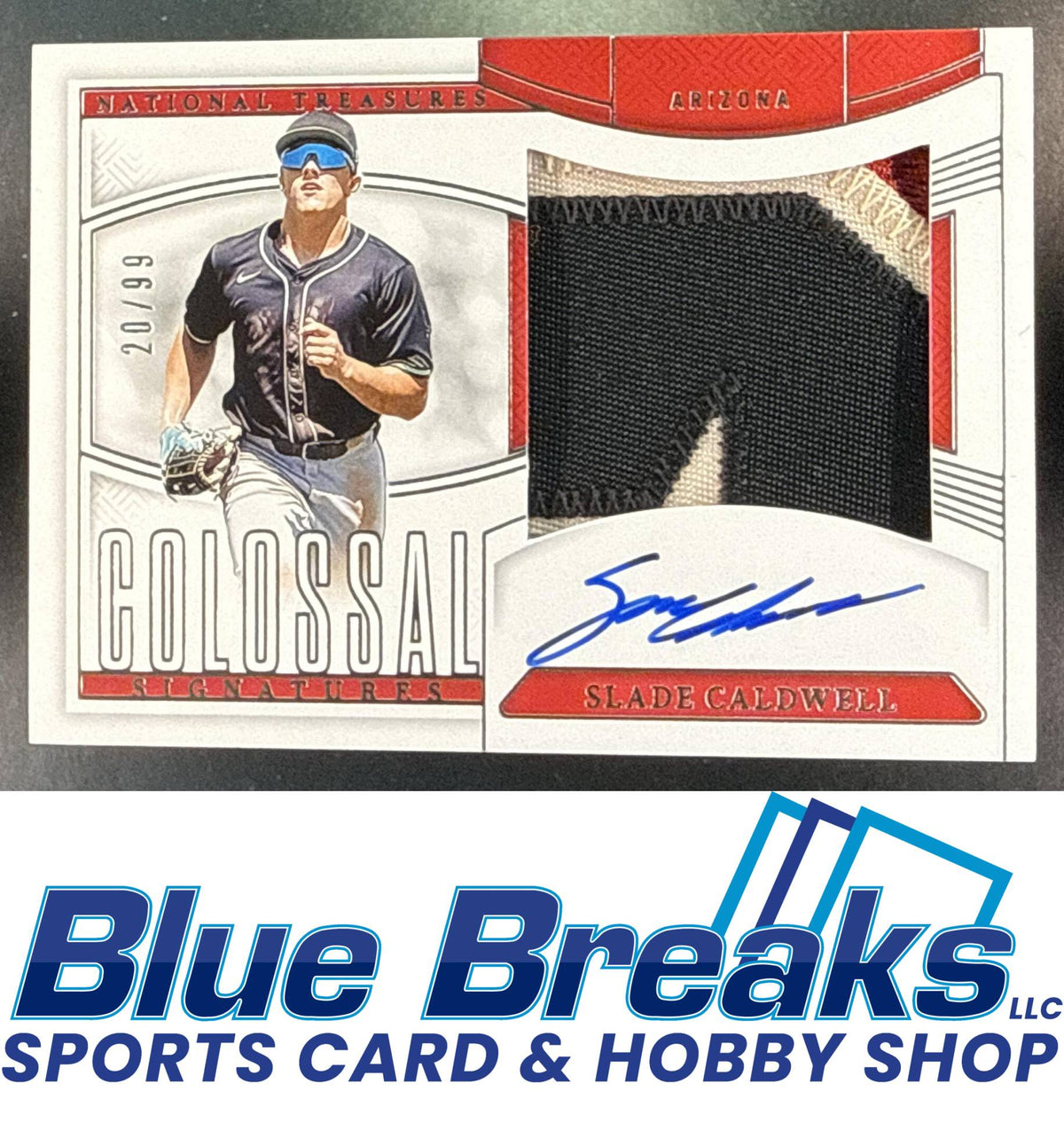 2025 Panini National Treasures Slade Caldwell #12 Colossal Material Auto 20/99 Arizona Diamondbacks
