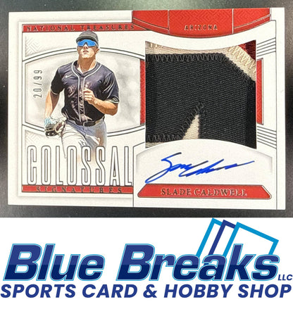 2025 Panini National Treasures Slade Caldwell #12 Colossal Material Auto 20/99 Arizona Diamondbacks
