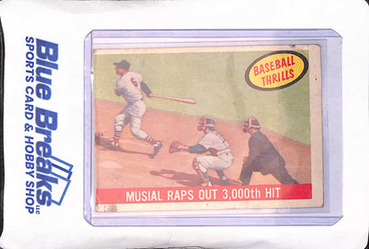 1959 Topps - Stan Musial - Baseball Thrills - Musial Raps Out 3000th Hit -  St Louis Cardinals - #470