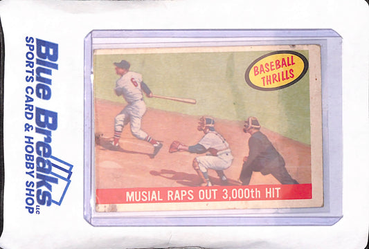 1959 Topps - Stan Musial - Baseball Thrills - Musial Raps Out 3000th Hit -  St Louis Cardinals - #470