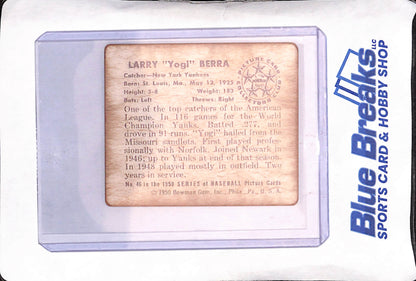1950 Bowman - Larry "Yogi" Berra - New York Yankees - Baseball - #46
