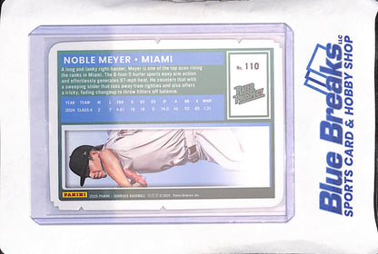 2025 Panini Donruss - Noble Meyer - Gold Die-cut Rated Prospect - 21/25 - Miami Marlins - Baseball - #110