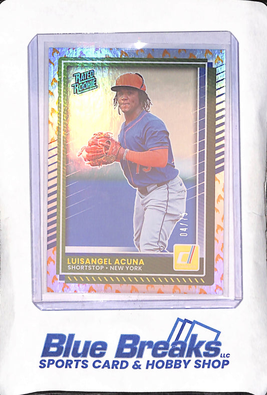 2025 Panini Donruss - Luisangel Acuna - Fire Emoji Rated Rookie - 4/75 - New York Mets - Baseball - #1
