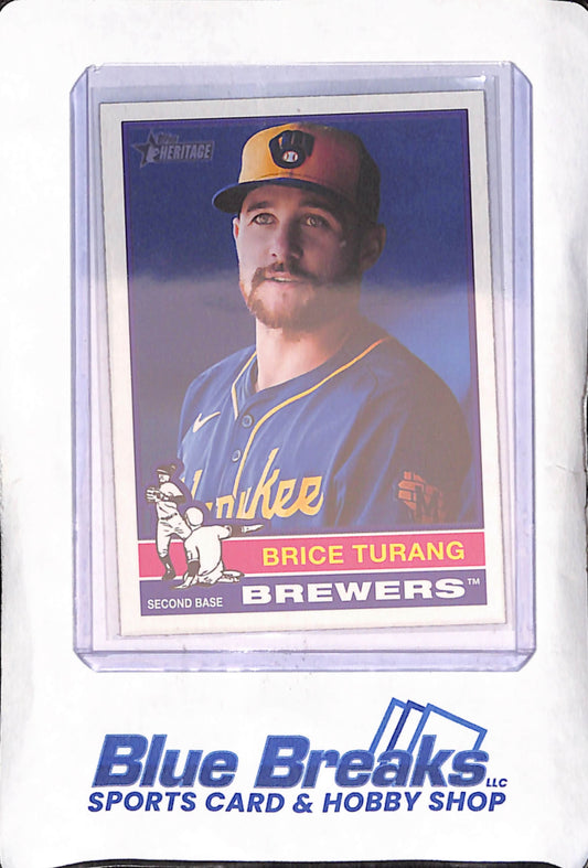 2025 Topps Heritage - Brice Turang - Alternate Cartoon Parallel - Milwaukee Brewers - Baseball - #402