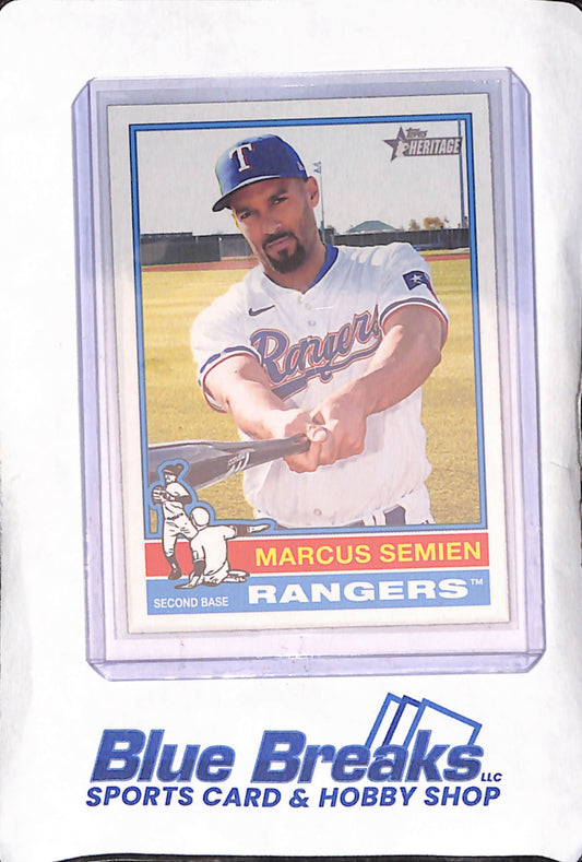 2025 Topps Heritage - Marcus Semien - Alternate Cartoon Variation - Texas Rangers - Baseball - #400
