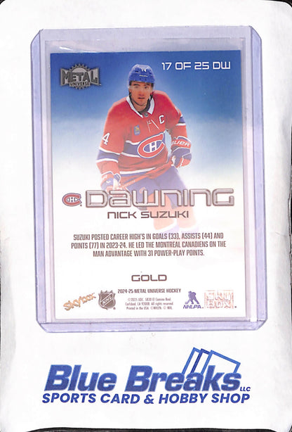 2024-25 Upper Deck Sky Box Metal Universe - Nick Suzuki - Gold Dawning - 48/50 - Montreal Canadiens - Hockey - #17 of 25 DW