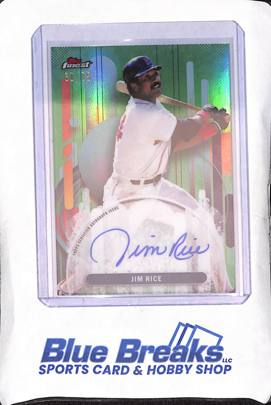 2025 Topps Finest - Jim Rice - Green Autograph - 30/75 - Boston Red Sox - Baseball - #FA-JR