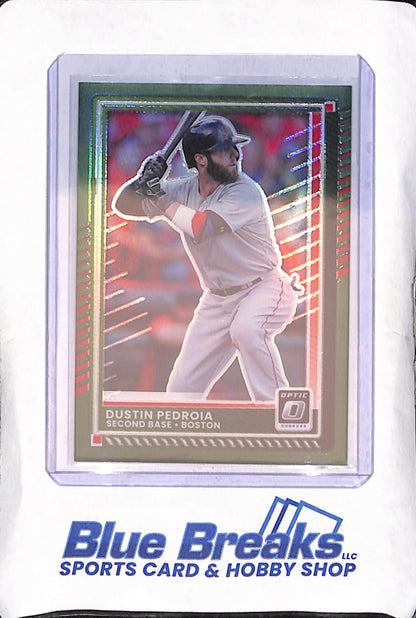 2025 Panini Donruss Optic - Dustin Pedroia - Green Prizm - 5/5 - Boston Red Sox - Baseball - #28