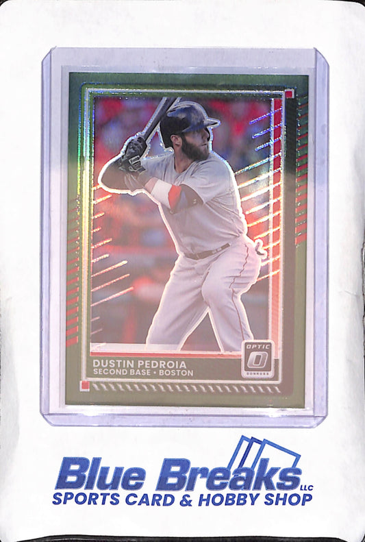 2025 Panini Donruss Optic - Dustin Pedroia - Green Prizm - 5/5 - Boston Red Sox - Baseball - #28