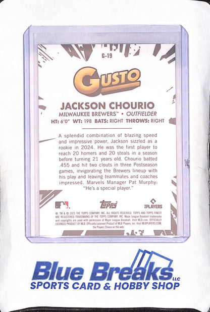 2025 Topps Finest - Jackson Chourio - Gusto - Milwaukee Brewers - Baseball - #G-19