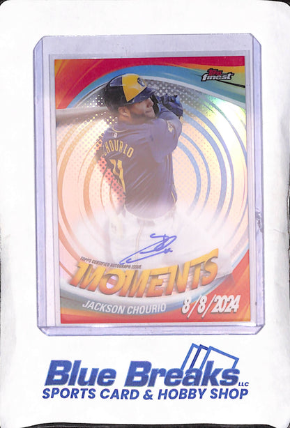 2025 Topps Finest - Jackson Chourio - Moments Autograph - 8/8/2024 - Milwaukee Brewers - Baseball - #FMA-JCH