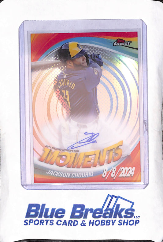 2025 Topps Finest - Jackson Chourio - Moments Autograph - 8/8/2024 - Milwaukee Brewers - Baseball - #FMA-JCH