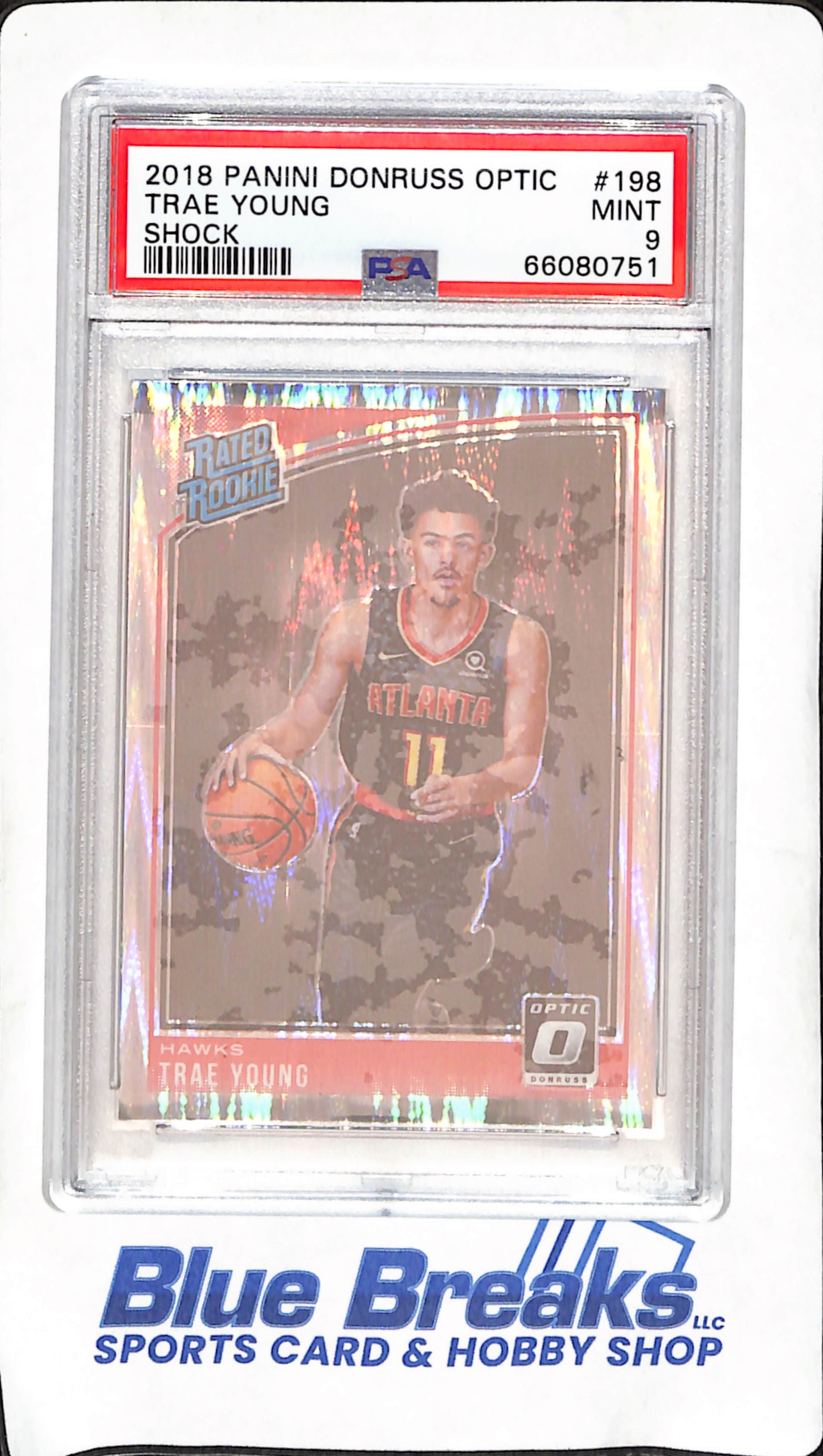 2018 Panini Donruss Optic - Trae Young - Shock Rated Rookie - PSA 9 - Atlanta Hawks - Basketball - #198