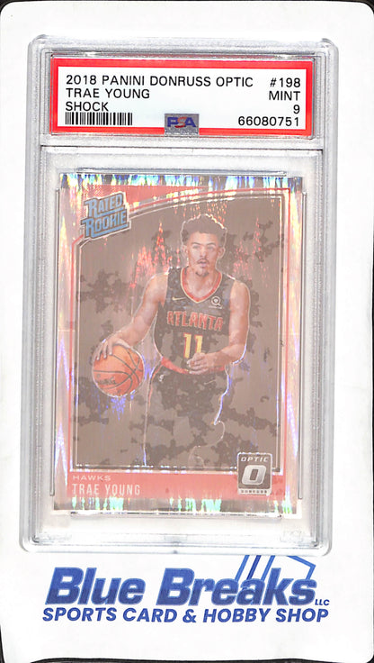 2018 Panini Donruss Optic - Trae Young - Shock Rated Rookie - PSA 9 - Atlanta Hawks - Basketball - #198