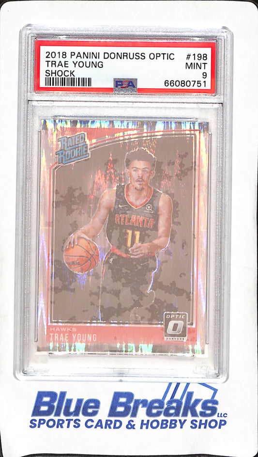 2018 Panini Donruss Optic - Trae Young - Shock Rated Rookie - PSA 9 - Atlanta Hawks - Basketball - #198