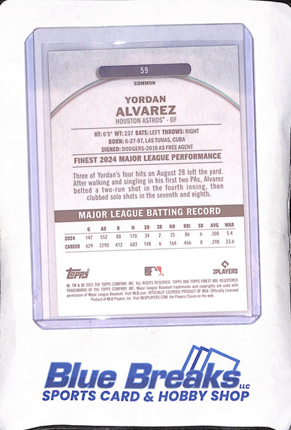 2025 Topps Finest - Yordan Alvarez - Red - 1/10 - Houston Astros - Baseball - #59