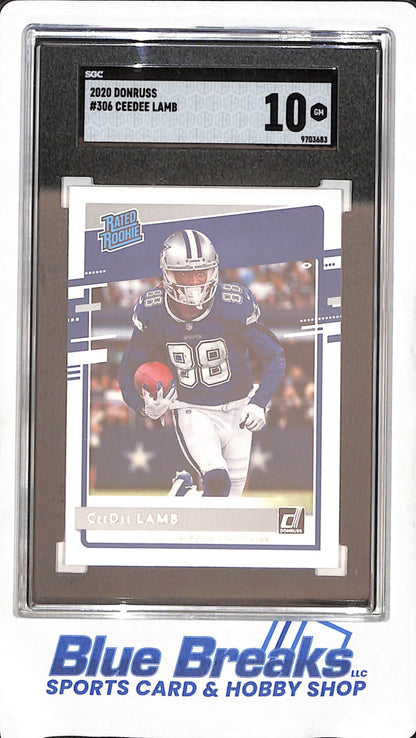 2020 Panini Donruss - CeeDee Lamb - Rated Rookie - SGC 10 - Dallas Cowboys - Football - #306