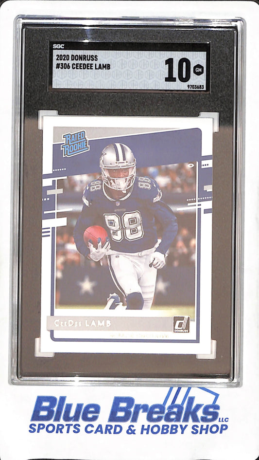 2020 Panini Donruss - CeeDee Lamb - Rated Rookie - SGC 10 - Dallas Cowboys - Football - #306