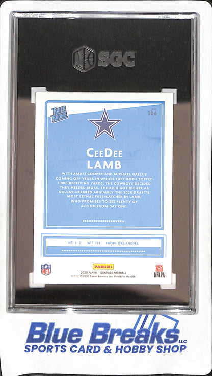 2020 Panini Donruss - CeeDee Lamb - Rated Rookie - SGC 10 - Dallas Cowboys - Football - #306