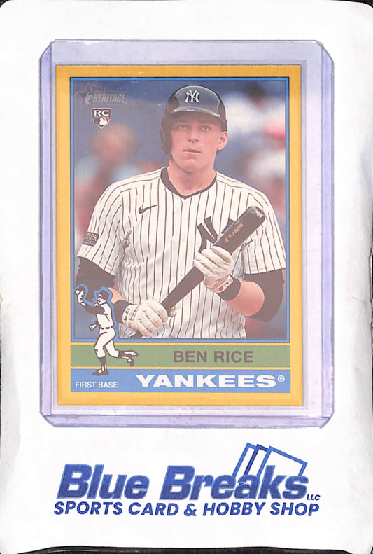 2025 Topps Heritage - Ben Rice - Yellow Border - RC - New York Yankees - Baseball - #406