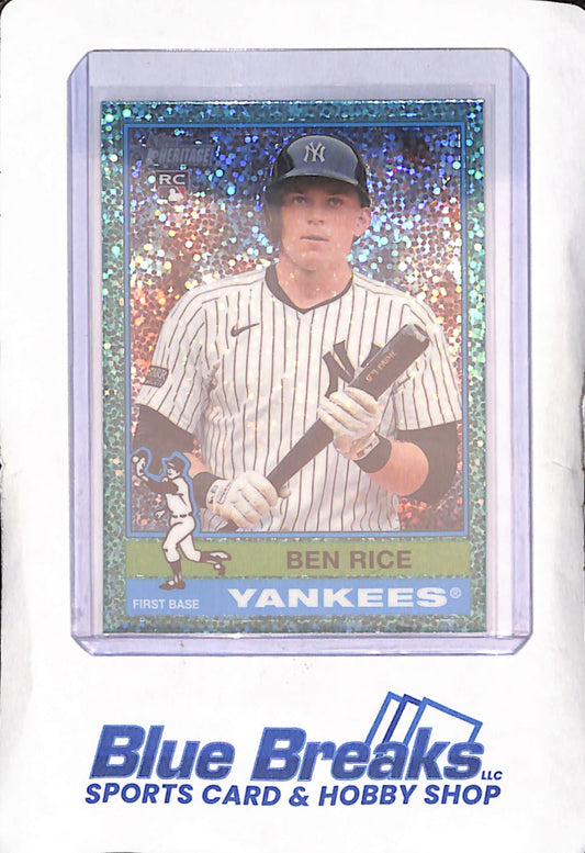 2025 Topps Heritage - Ben Rice - Aqua Sparkle Chrome Refractor - RC - New York Yankees - Baseball - #406