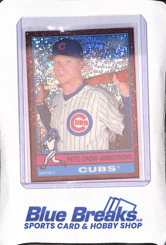 2024 Topps Heritage - Pete Crow-Armstrong - Pink Sparkle Chrome - Chicago Cubs - Baseball - #430