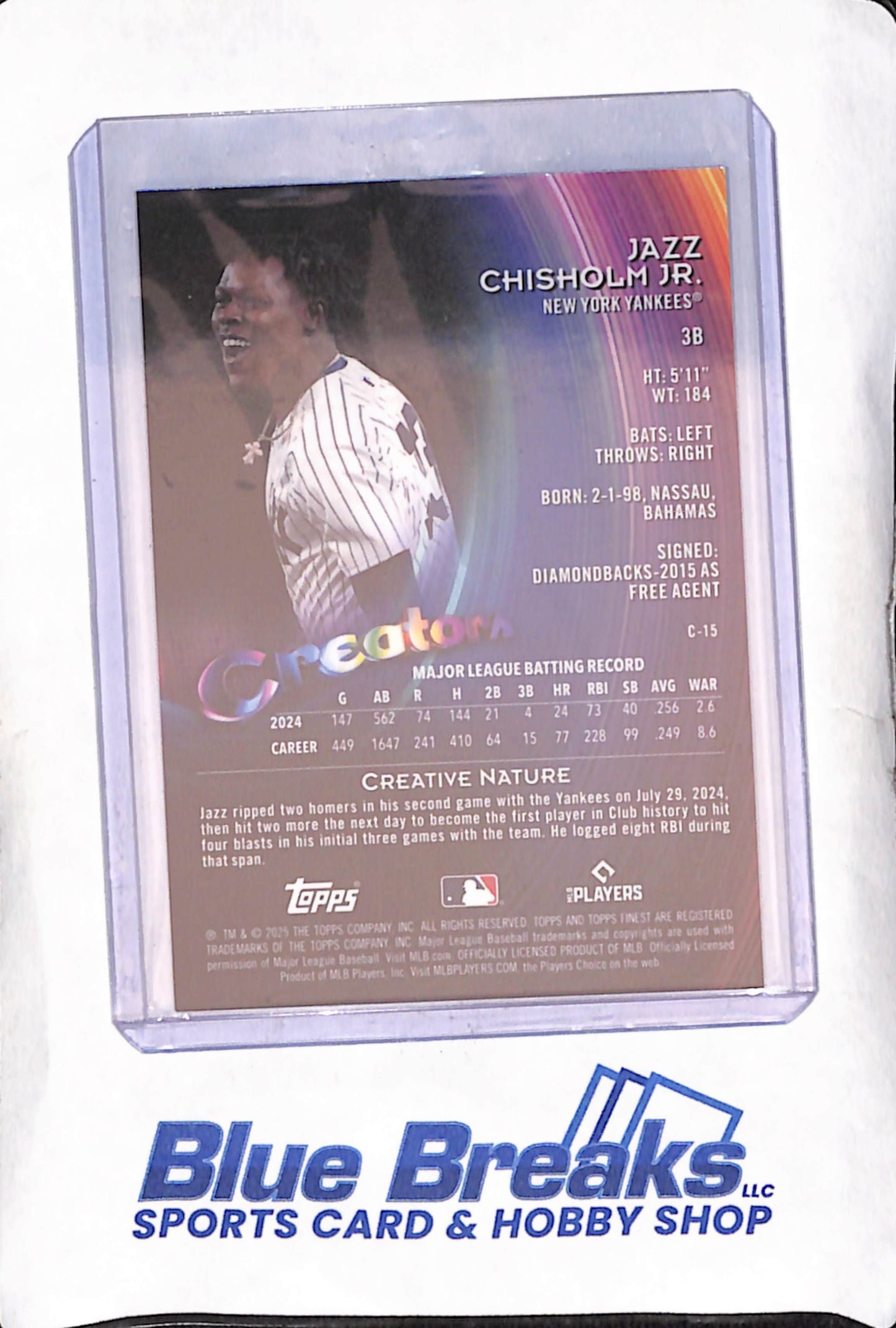 2025 Topps Finest - Jazz Chisolm Jr - Creators - 123/125 - New York Yankees - Baseball