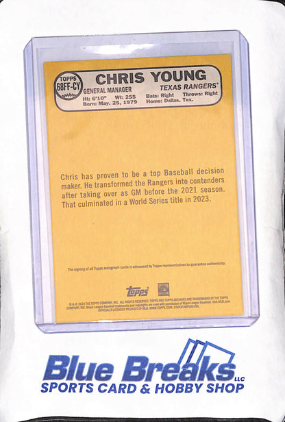 2024 Topps Heritage - Chris Young - General Manager Autograph - Texas Rangers - Baseball - #68FF-CY