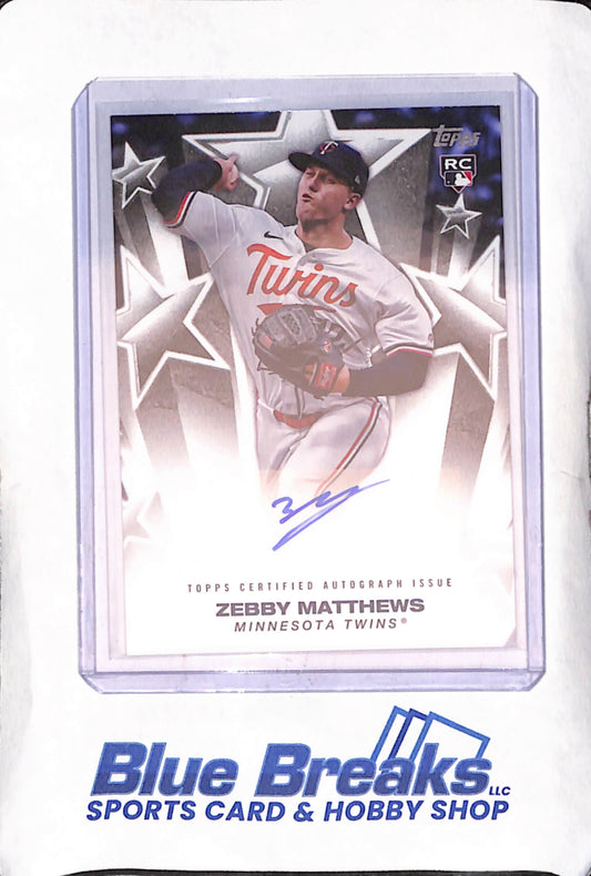 2025 Topps - Zebby Matthews - Baseball Stars Autograph - RC - Minnesota Twins - Baseball - #BSA-ZM