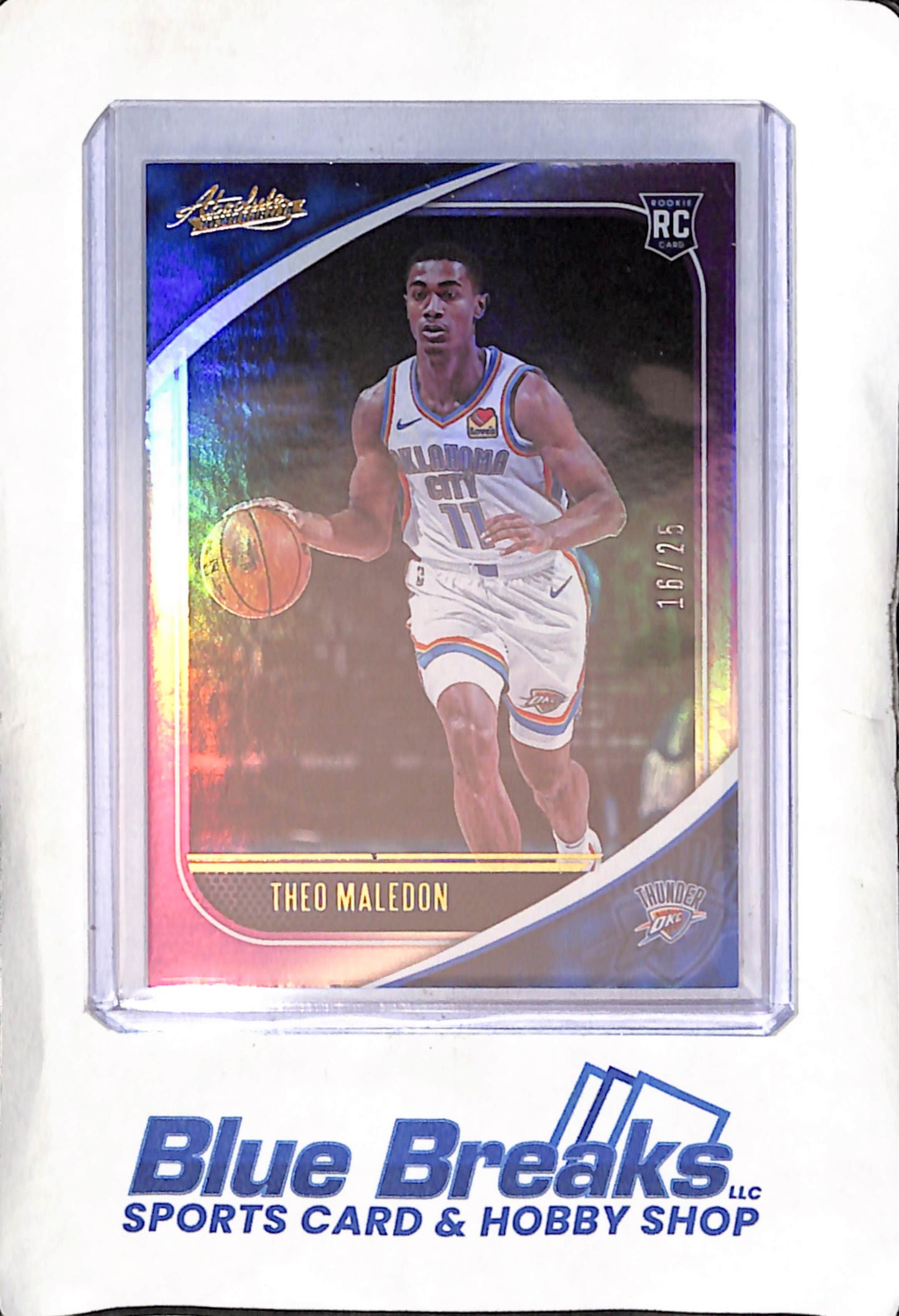 2020-21 Panini - Absolute Memorabilia - purple - Theo Maledon - 16/25 - RC - #71 - basketball - Thunder