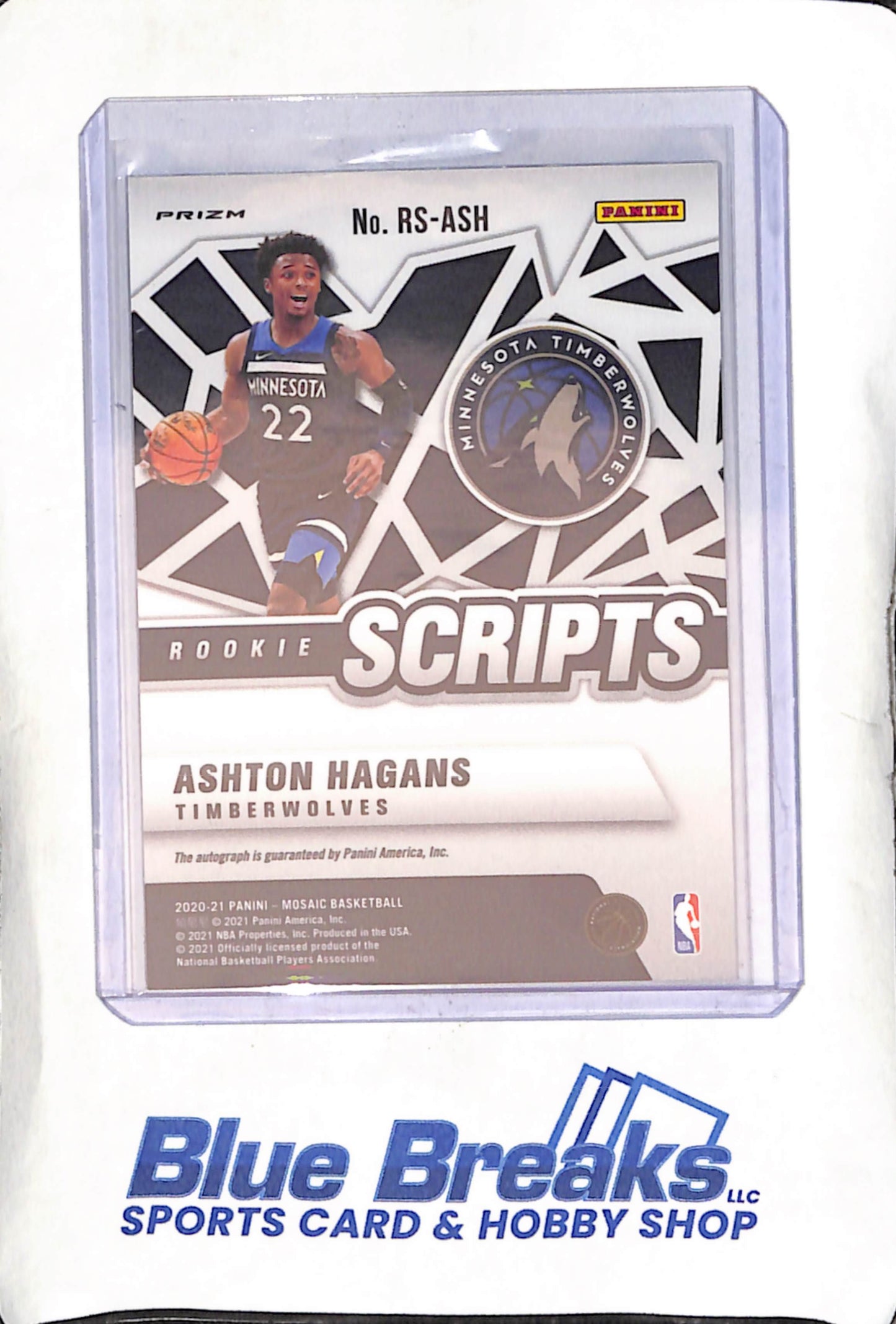 2020-21 Panini - Mosaic - Rookie Scripts - Ashton Hagans - auto - RC - #RS-ASH - basketball - Timberwolves