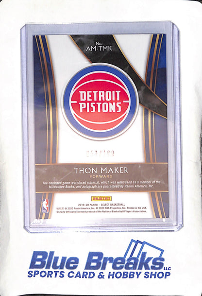 2019-20 Panini - Select - Thon Maker - auto - relic - 053/199 - #AM-TMK - basketball - Pistons