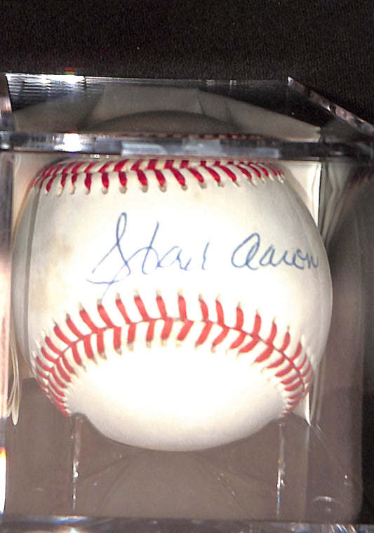 Hank Aaron - autographed- baseball - JSA Letter - memorabilia - Braves