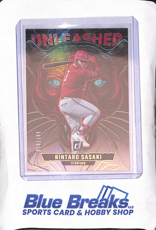 2025 Panini Donruss - Rintaro Sasaki - Unleashed - 19/199 - Stanford - Baseball - #6